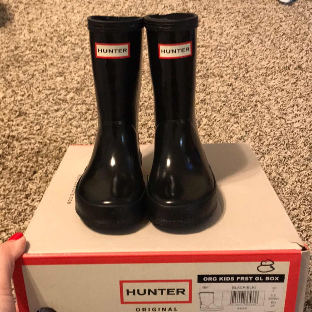 Black Toddler Girl Hunter Rain Boots Sz. 8US